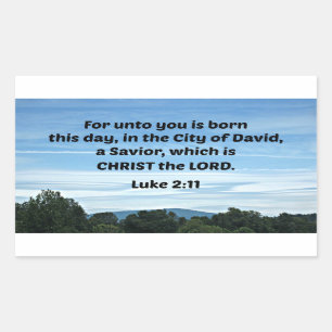 Luke 2:11 Voor je hart is je deze dag geboren Rechthoekige Sticker