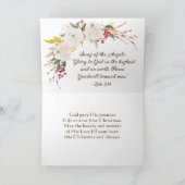 Luke 2:14 Glory aan God Elegant Floral Kerstmis Feestdagen Kaart (Binnen)