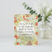 Luke 2 14 Glory aan God in de Hoogste, Kerstmis Briefkaart (Staand voorkant)