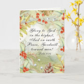 Luke 2 14 Glory aan God in de Hoogste, Kerstmis Kaart (Gele Bloem)