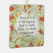 Luke 2 14 Glory aan God in de Hoogste, Kerstmis Keramisch Ornament (Rechts)