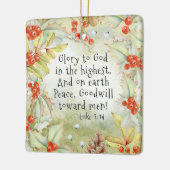 Luke 2 14 Glory aan God in de Hoogste, Kerstmis Keramisch Ornament (Links)