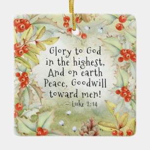 Luke 2 14 Glory aan God in de Hoogste, Kerstmis Keramisch Ornament