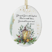 Luke 2:14 Glory aan God in de hoogste Kerstmis Keramisch Ornament (Rechts)