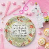 Luke 2 14 Glory aan God in de Hoogste, Kerstmis Papieren Bordje (Feest)