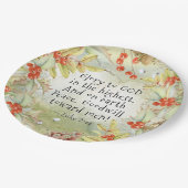 Luke 2 14 Glory aan God in de Hoogste, Kerstmis Papieren Bordje (Gekanteld)