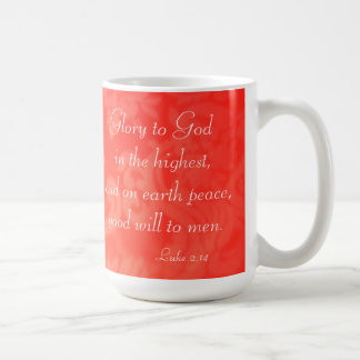 Luke 2:14 Glory aan God in Hoogste Rode Kerstmis Koffiemok