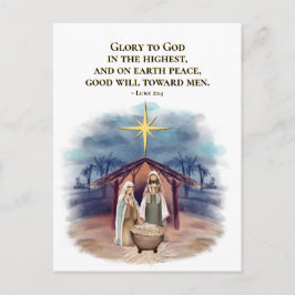 Luke 2:14 Glory naar God Nativiteitskerst Briefkaart