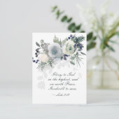 Luke 2:14 "Glory to God" White Rose Briefkaart (Staand voorkant)