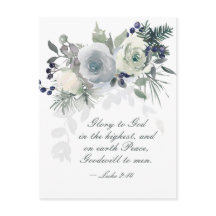 Luke 2:14 "Glory to God" White Rose