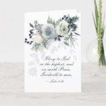 Luke 2:14 "Glory to God" White Rose