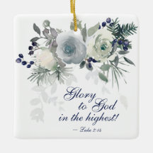 Luke 2:14 "Glory to God" White Rose