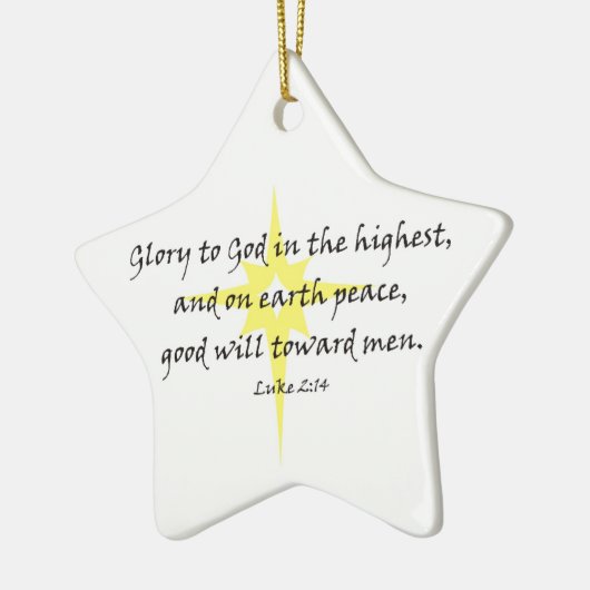 Luke 2:14 keramisch ornament (Links)