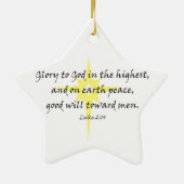 Luke 2:14 keramisch ornament (Achterkant)