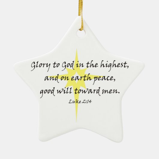 Luke 2:14 keramisch ornament (Achterkant)