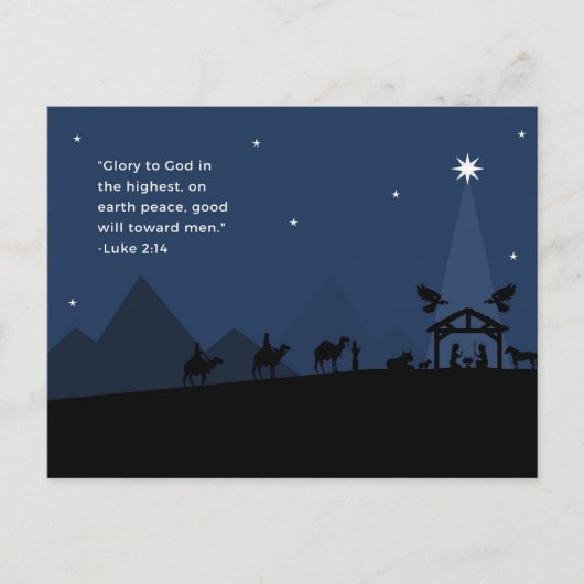 Luke 2:14 Kerstmis Briefkaart (Voorkant)
