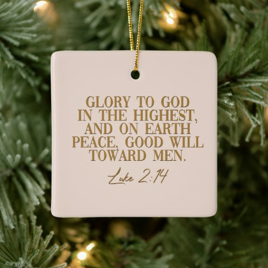 Luke 2:14 Kerstversiering Keramisch Ornament (Boom)