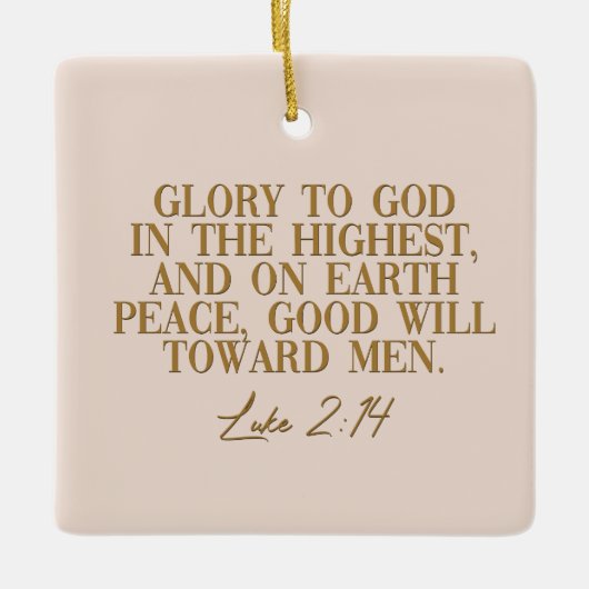 Luke 2:14 Kerstversiering Keramisch Ornament (Voorkant)
