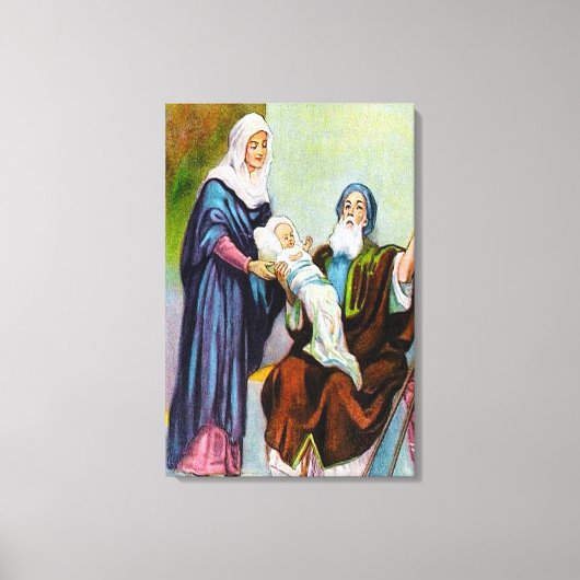 Luke 2:25-35 Simeon ziet Gods Salvation canvas (Voorkant)
