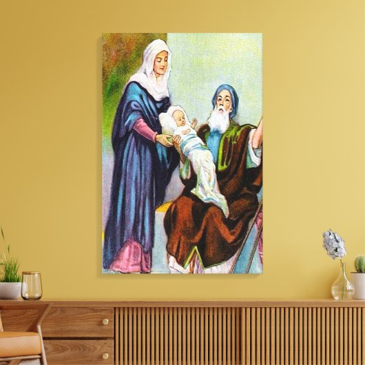 Luke 2:25-35 Simeon ziet Gods Salvation canvas (Insitu (Woonkamer))