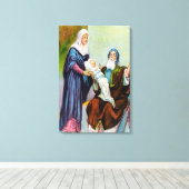 Luke 2:25-35 Simeon ziet Gods Salvation canvas Afdruk (Insitu (Houten vloer))