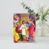Luke 2:41-50 Jezus in het briefkaart van zijn vade (Staand voorkant)