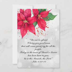 Luke 2 Mooie waterverf Poinsettia bloemschikking Feestdagenkaart