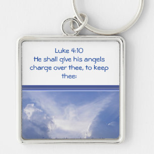 Luke 4:10, Angels kijkt over jou, Aanmoediging Sleutelhanger