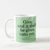 Luke 6-38 geven koffiemok (Links)