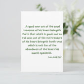 Luke 6:45 Bijbel Verse de Flatten van de Schrift v Kaart (Staand voorkant)