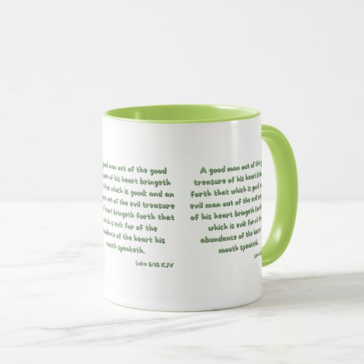 Luke 6:45 Bijbel Verse de Mok van de Manuscript tw (Voorkant rechts)