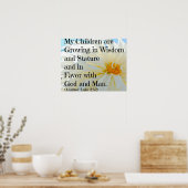 Luke Bible Verse Mijn kinderen groeien in wijsheid Poster (Keuken)