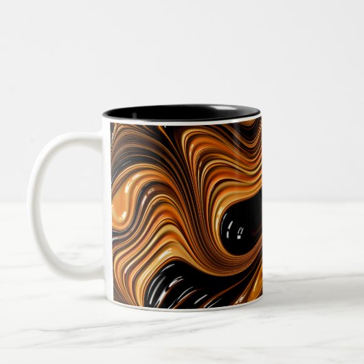 LUKE ~ GLOSSING OVER ~ Fractal Pattern ~ Original Tweekleurige Koffiemok (Links)