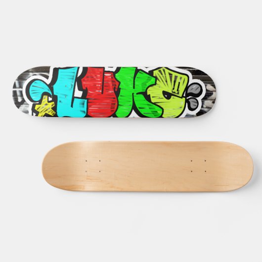 Luke Graffiti - Aangepast gepersonaliseerd wollig  Persoonlijk Skateboard (Horizontaal)