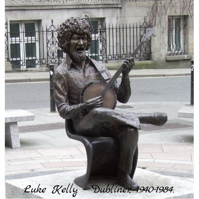 Luke Kelly Dubliners singer Ireland sculpture Staand Fotobeeldje (Voorkant)