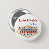 Luke & Kyle's 21ste Las Vegas Birthday Button (Voorkant /achterkant)