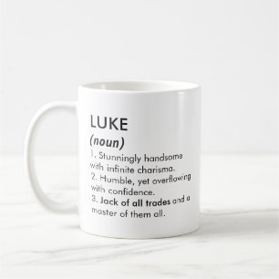 Luke naam, Bewerkbare naam, Aangepaste naam Koffiemok