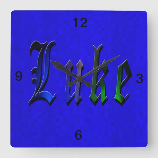 Luke Name Logo, Vierkante Klok (Voorkant)