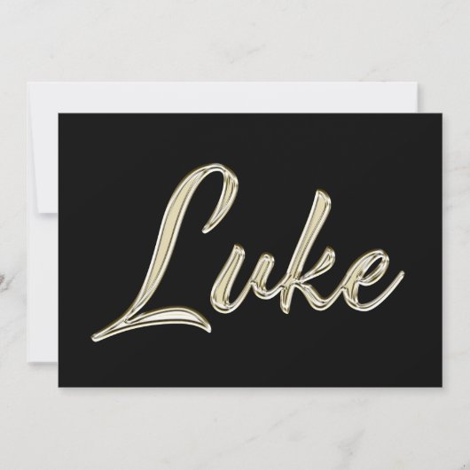 Luke Name white gold Handwriting Karte Kaart (Voorkant)