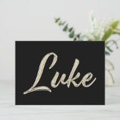 Luke Name white gold Handwriting Karte Kaart (Staand voorkant)