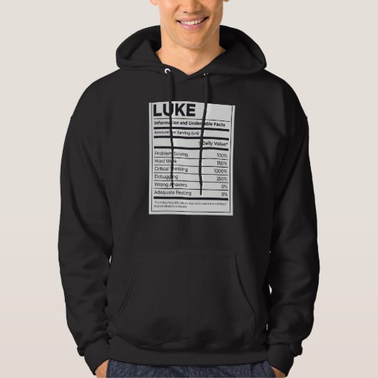 Luke Nutrition Information Problem Solution Hard W Hoodie (Voorkant)