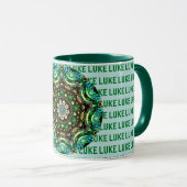 LUKE ~ Personalized Paua Shell Mok ~ (Voorkant rechts)