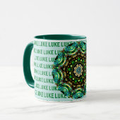 LUKE ~ Personalized Paua Shell Mok ~ (Voorkant links)