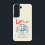 Luke’s Diner Stars Hollow Design Samsung Galaxy Hoesje<br><div class="desc">Celebrate your love for Gilmore Girls with this illustrated Luke’s Diner design featuring the beloved Stars Hollow building. With classic signage, retro diner type, and the iconic “No Cell Phones” policy, this artwork captures the heart of where coffee flows and fast-talking reigns. A must-have for fans of Lorelai, Rory, and...</div>