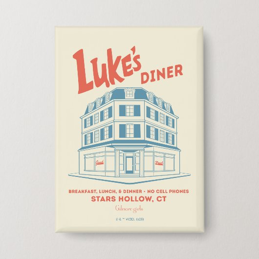 Luke's Diner Stars Hollow-ontwerp Button (Voorkant)
