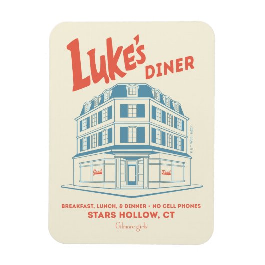 Luke's Diner Stars Hollow-ontwerp Magneet (Verticaal)