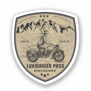 Lukmanier Pass Zwitsers-Alpen motortocht c Sticker