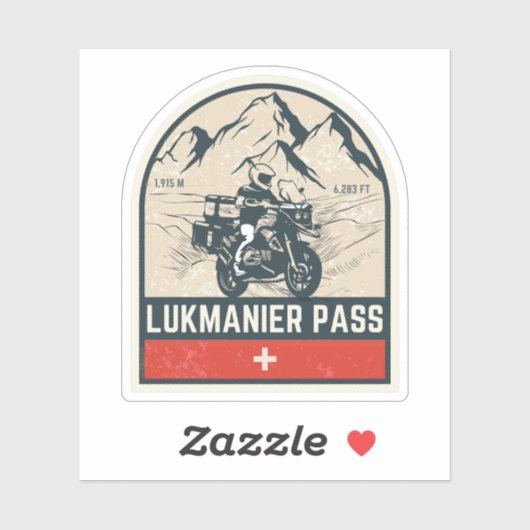 Lukmanierpas Zwitserse Alpen motorfietstocht Sticker (Vel)