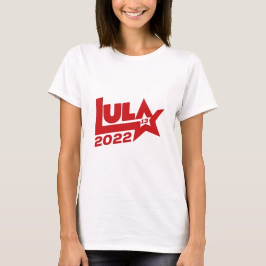Lula 2022 13 PT Presidente Brasil T-shirt (Voorkant)