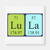 Lula periodiek table name magnet (Voorkant)